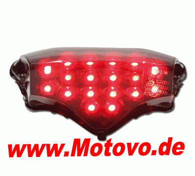 LED Rücklicht Yamaha FZ6, getöntes Glas
