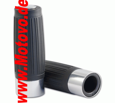 1 Paar Choppergriffe "Custom", silber, geschlossen