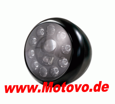LED-Scheinwerfer 7", "HD-Style" in mattschwarz