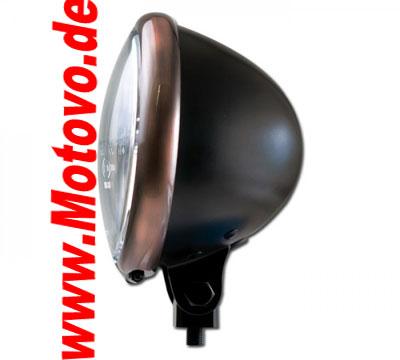 Hauptscheinwerfer Bates-Style 5 3/4", schwarz/Kupfer