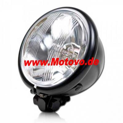 Hauptscheinwerfer Bates Style 4 1/2 Zoll, schwarz mit Standlicht