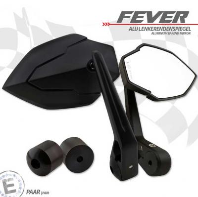 1 Paar Lenkerendenspiegel "Fever"  in schwarz, M6 Universal