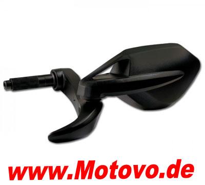 1 Lenkerendenspiegel VIPER, 7491, schwarz, links, Aluminium