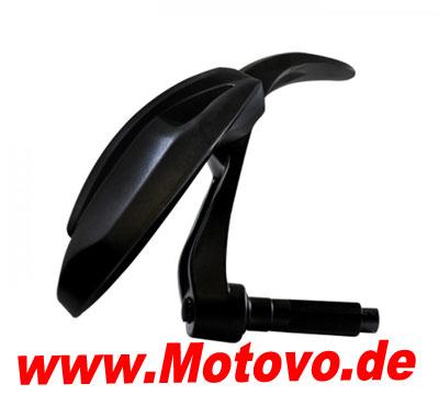 1 Lenkerendenspiegel VIPER, 7491, schwarz, links, Aluminium