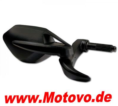 1 Lenkerendenspiegel VIPER, 7490, schwarz, rechts, Aluminium
