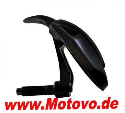 1 Lenkerendenspiegel VIPER, 7490, schwarz, rechts, Aluminium