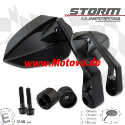 Lenkerendenspiegel Storm in schwarz M8 Kawasaki