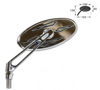 1 Chopperspiegel oval, rechts, inkl. Adapter für Yamaha