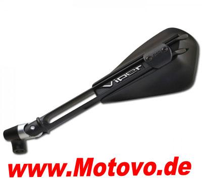 Universalspiegel VIPER, 7199, schwarz, links, Aluminium, E-geprüft