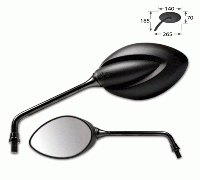 1 Paar Universalspiegel Strato in schwarz, 2 x M10-R
