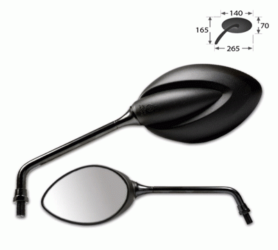 1 Paar Universalspiegel Strato in schwarz, 1 x M10-R + 1 x M10-L