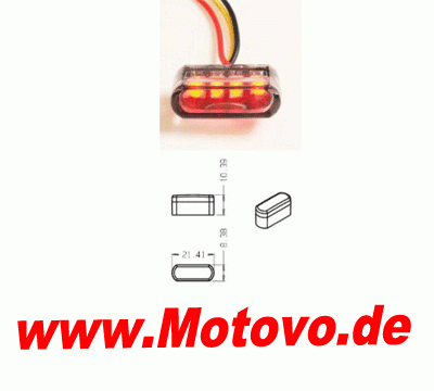 LED Einbaublinkerset Type Heat, rot, E-geprüft
