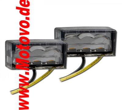 LED-Einbaublinkerset Brick3, getönt, E-geprüft, Paar