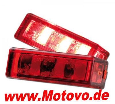 LED Einbaurücklicht Brick3, rot, E-geprüft