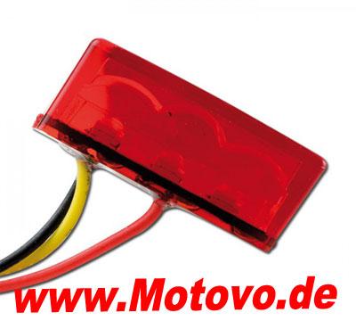 LED Einbaurücklicht Brick3, rot, E-geprüft