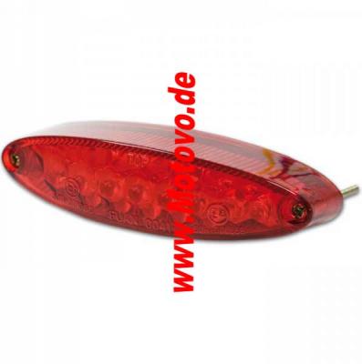 LED Mini Rücklicht rotes Glas, mit Nummernschildbeleuchtung