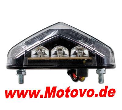 LED Rücklicht Brisk 2, mit Kennzeichenbeleuchtung, getönt