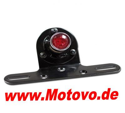 LED Rücklicht Gun mit Halteplatte in schwarz, E-geprüft