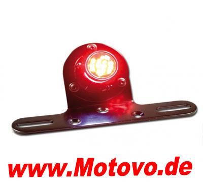 LED Rücklicht Gun mit Halteplatte in schwarz, E-geprüft