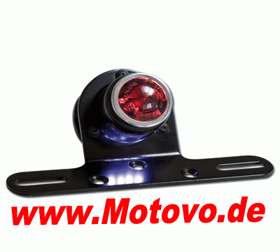 LED Rücklicht Tube mit Halteplatte, getöntes Glas, E-geprüft