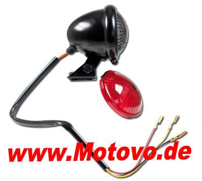 LED-Rücklicht Bates Style, schwarz, E-geprüft