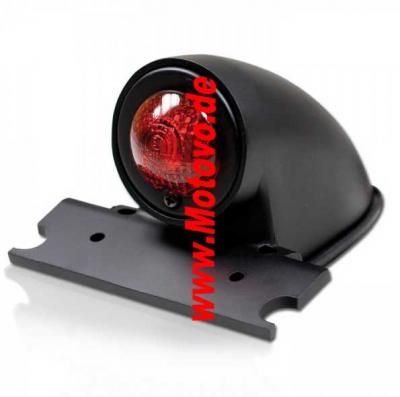 Rücklicht Sparto, matt schwarz, rotes Glas, mit Halter