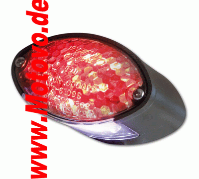 LED-Rücklicht Micro Cat Eye, getönt in schwarz