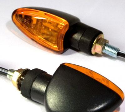Mini Blinker Type Arrow schwarz, kurz, gelbes Glas