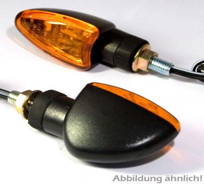 Mini Blinker Type Arrow schwarz, lang, gelbes Glas