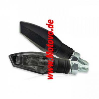 1 Paar Blinker "NOVA", 12V/6W, schwarz, getöntes Glas, E-geprüft