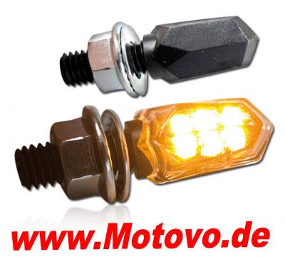 LED-Blinker New Nano, schwarz, dunkel getöntes Glas