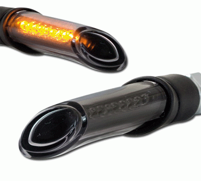 LED-Blinker SHAFT, schwarz, getönt, Paar, M10
