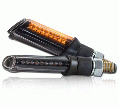 LED-Blinker SHAFT, schwarz, getönt, Paar, M10