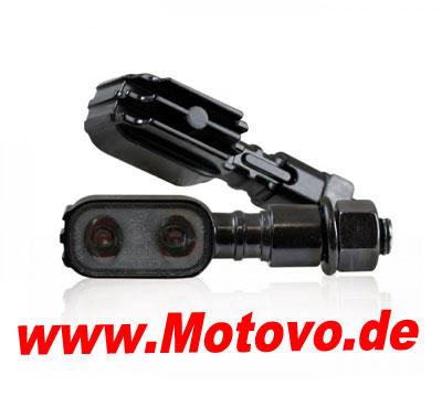 LED Blinker Fluted, schwarz, getönt, E-geprüft