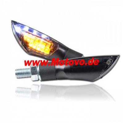 LED Blinker Standlichtkombi Dual, schwarz, getönt, E-geprüft