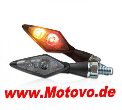 LED-Blinker Rücklichtkombi Spark, schwarz, getönt, E-geprüft