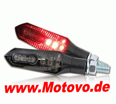 1 Paar LED-Blinker Rücklichtkombi "Force" in schwarz