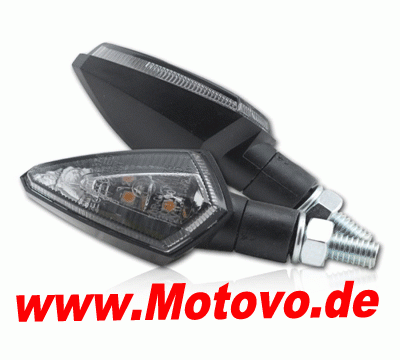 LED-Blinker Rücklichtkombi "Zenit", schwarz, E-geprüft