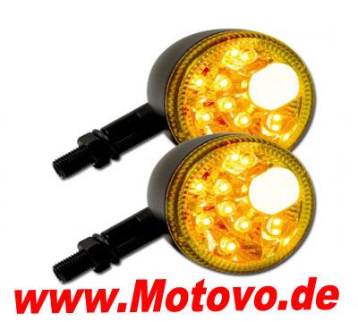 LED Blinker/  Standlichtkombi Prisma, schwarz-matt, klares Glas