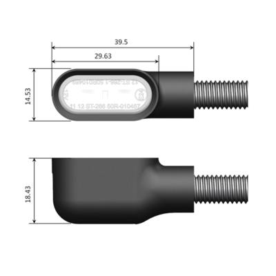 1 Paar LED-Blinker+RL-Kombi "NICE" in schwarz, E-geprüft