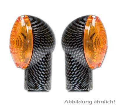 1 Paar Micro-Blinker in carbonlook, lang, gelb