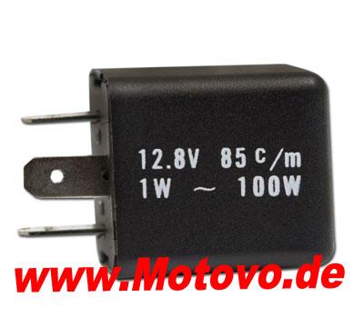 Blinkrelais elektronisch, LED 12 Volt 3-polig für LED + Birne