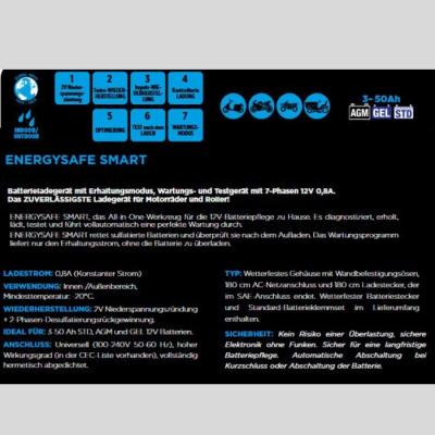 Batterieladegerät "ES SMART" BY TECMATE,  SAE,  Ladeleistung 12V / 0,8 Amp, 2-45Ah, TM-446
