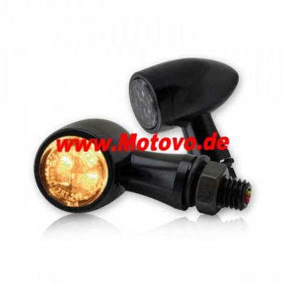 SMD-Blinkerset Jack, schwarz,  Zierring schwarz, M8
