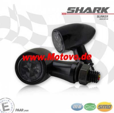 1 Paar SMD-Blinker "Shark", Alu, schwarz/schwarz