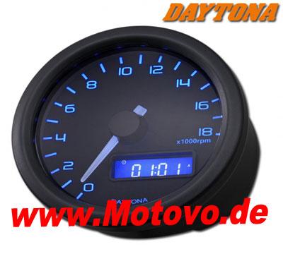 Daytona Digital-DZM Velona, blaue Beleuchtung, in schwarz