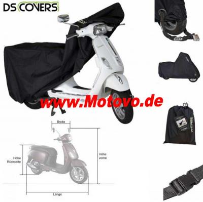 Roller-Abdeckplane "Cup", schwarz, Grösse M, ohne Windschutzscheibe,  L 190 x B 85 x HV 115 x HR 80cm