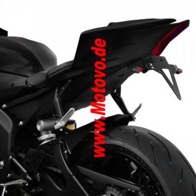 Kennzeichenhalter YAMAHA R6, Bj. 2017-, schwarz, verstellbar, inkl. Reflektorhalter