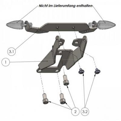 Kennzeichenhalter DUCATI Hypermotard 950, 19-, verstellbar, schwarz, inklusive Reflektorhalter
