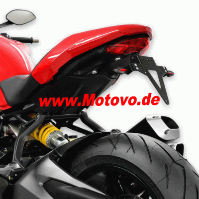 Kennzeichenhalter DUCATI Monster 1200/S, Bj. 17-, verstellbar, schwarz, inklusive Reflektorhalter